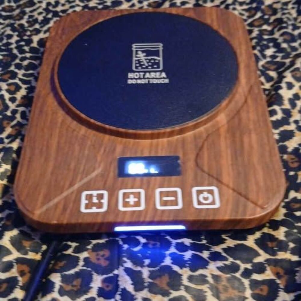 Electric Mug Warmer with Wood Grain Finish